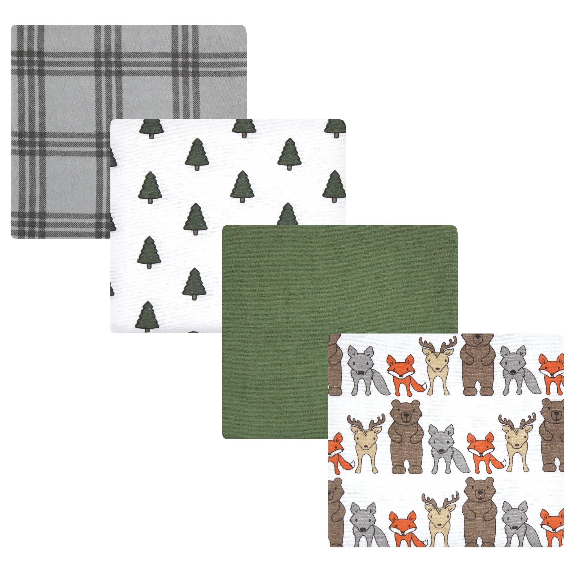 Hudson Baby Unisex Baby Cotton Flannel Receiving Blankets, Wild Forest, One Size