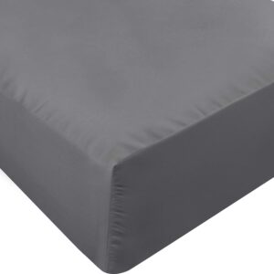 utopia bedding full fitted sheet - bottom sheet - deep pocket - soft microfiber - shrinkage and fade resistant - easy care -1 fitted sheet only (grey)