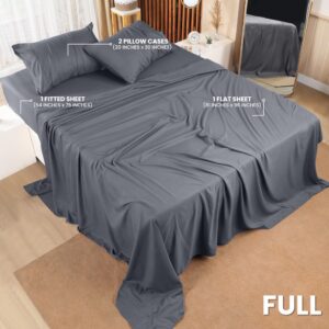 Utopia Bedding Full Bed Sheets Set - 4 Piece Bedding - Brushed Microfiber - Shrinkage and Fade Resistant - Easy Care (Full, Grey)