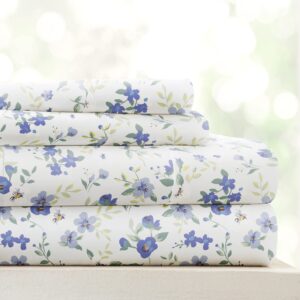 linen market 4 piece full size sheet sets (light blue floral) - sleep better than ever with these ultra-soft & cooling bed sheets for your full size bed - deep pocket fits 16" mattress