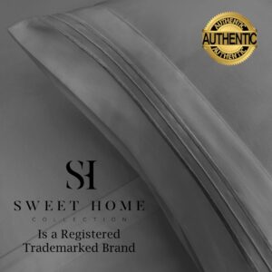 1500 Supreme Collection Full Sheet Sets Gray - Luxury Hotel Bed Sheets and Pillowcase Set for Full Mattress - Extra Soft, Elastic Corner Straps, Deep Pocket Sheets, Full Gray