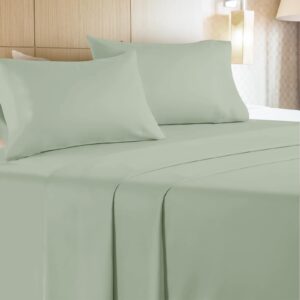 Leluxe Home Full Size Sheets Set of 4-100% Microfiber Full Size Bed Sheets with Extra Soft and Wrinkle Free - Set of 4 Sheets for Full Size Bed with Deep Pockets - Sage