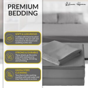 Leluxe Home Full Size Sheets Set of 4-100% Microfiber Full Size Bed Sheets with Extra Soft and Wrinkle Free - Set of 4 Sheets for Full Size Bed with Deep Pockets - Sage