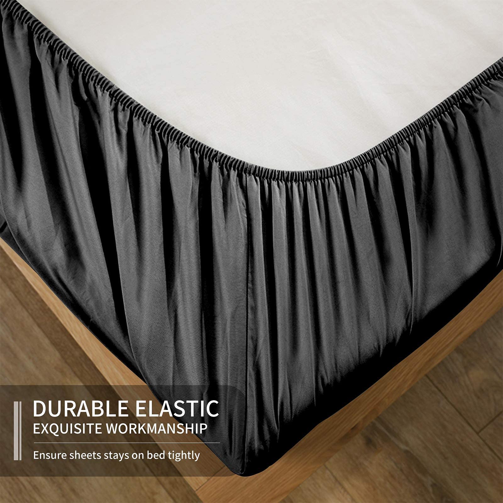 EaseHome Full Size Sheets - Extra Soft Full Sheets with 18-inch Deep Pocket, Premium Bedding Collection - Extra Soft Breathable Wrinkle Fade Stain Resistant Hypoallergenic - 4 Piece (Full, Black)