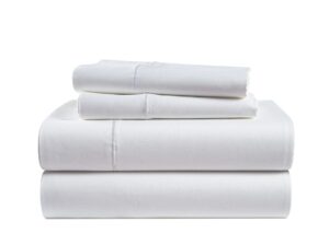 lane linen 100% egyptian cotton bed sheets - 1000 thread count 4-piece white full set bedding sateen weave luxury hotel 16" deep pocket (fits upto 17" mattress)