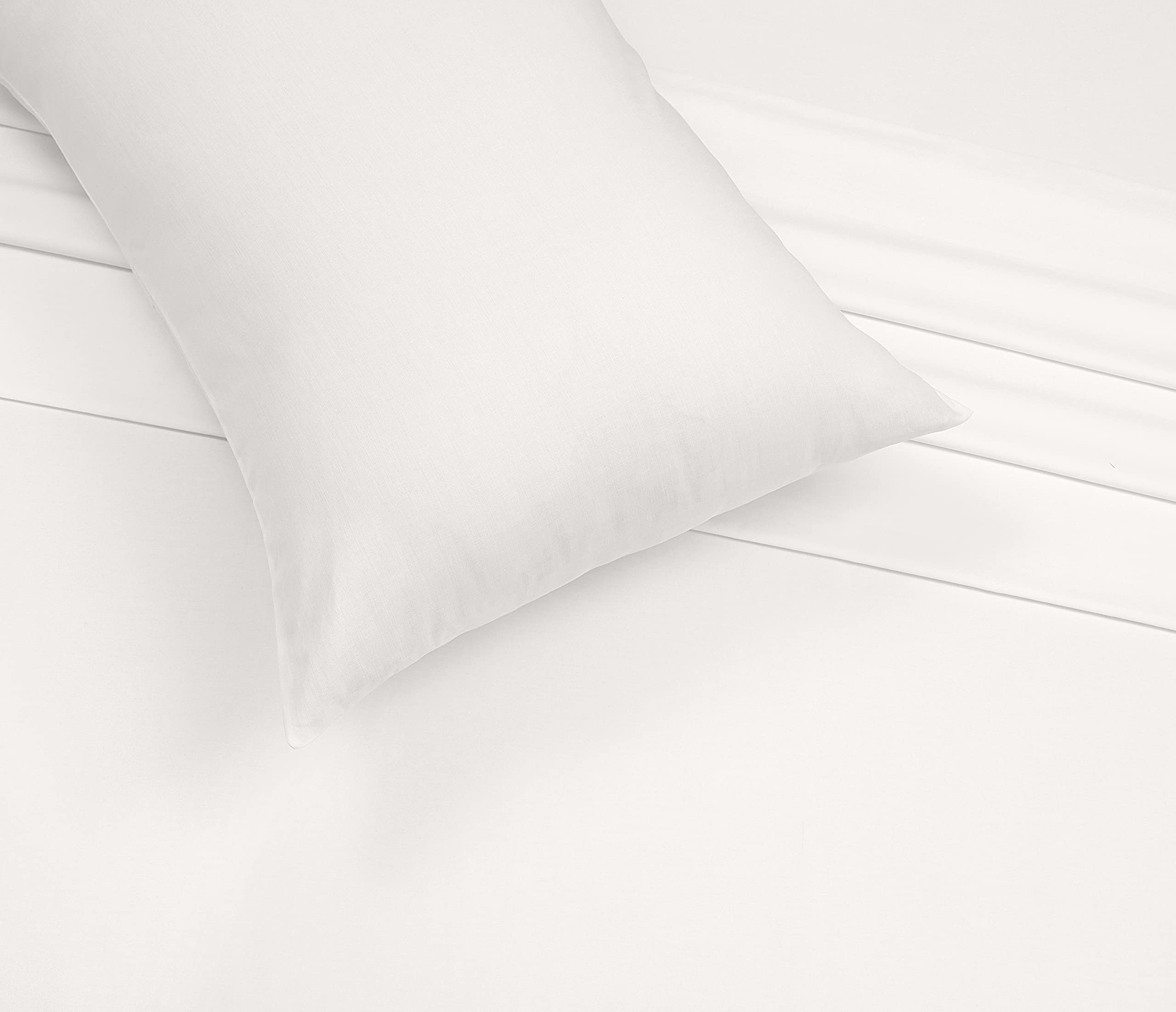 RUVANTI 100% Cotton Sheets for Full Size Bed - Crispy Cooling Percale Sheets - Breathable & Durable Full Sheet Set - Deep Pocket 16 Inches (Fits up to 18") - Off White - 4 Pieces