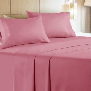 Leluxe Home Full Size Sheets Set of 4-100% Microfiber Full Size Bed Sheets with Extra Soft and Wrinkle Free - Set of 4 Sheets for Full Size Bed with Deep Pockets - Maroon