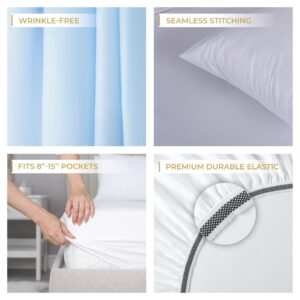 Westbrooke 500 Thread Count, 100% Cotton Full Sheets Set - 4 Piece Long Staple Cotton Bedding with Sateen Weave - Soft, Luxury & Breathable Sheets Set with 15.5" Deep Pockets (Ivory)