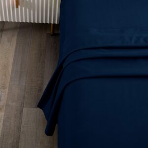 Sfoothome Bed Flat Sheets - Ultra Soft and Wrinkle, Fade, Stain Resistant Top Sheet 2 Pieces, Twin Size, Navy Blue