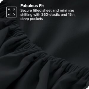 Bare Home Full Sheet Set - Luxury 1800 Ultra-Soft Microfiber Full Bed Sheets - Double Brushed - Deep Pockets - Easy Fit - 4 Piece Set - Bedding Sheets & Pillowcases (Full, Black)