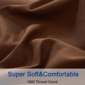 SONORO KATE Bed Sheet Set Super Soft Microfiber 1800 Thread Count Luxury Egyptian Sheets 18-Inch Deep Pocket Wrinkle-4 Piece(Full XL Brown)