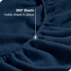 Bare Home Super Soft Fleece Sheet Set - Full Size - Extra Plush Polar Fleece, No-Pilling Bed Sheets - All Season Cozy Warmth (Full, Dark Blue)