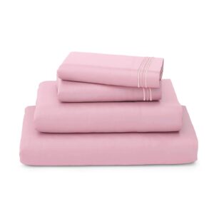 REDKEY Full Size Sheet Pillowcase Set - 4 Piece Soft Bedding Sheets & Pillowcases Sets Luxurious Deep Pocket Full Bed Sheets Pillowcase with Envelope Closure (Full,Baby Pink)