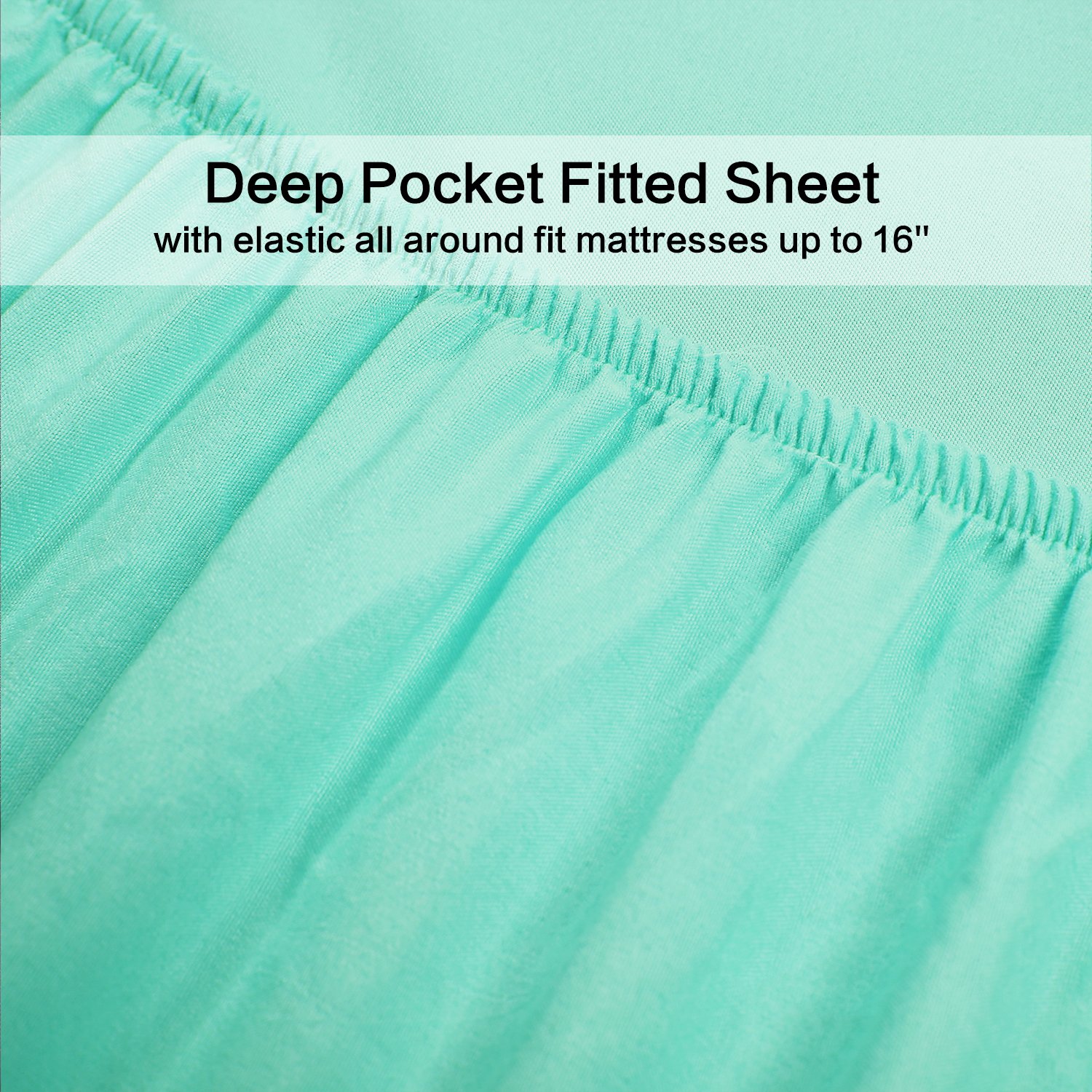 4 piece Bed Sheet Set (Full,Mint) 1 Flat Sheet,1 Fitted Sheet and 2 Pillow Cases,Brushed Microfiber Luxury Bedding with Deep Pockets