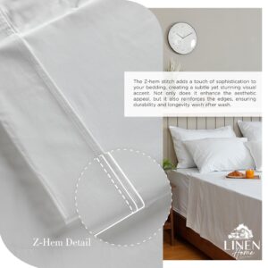 100% Cotton Percale Sheets Full Size, White, Deep Pocket, 4 Pieces Sheet Set - 1 Flat, 1 Deep Pocket Fitted Sheet and 2 Pillowcases, Crisp Cool and Strong Bed Linen