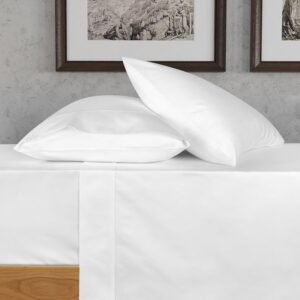 URBANHUT 700 Thread Count Egyptian Cotton Sheets Full Size, 4Pc Sheet Set Soft Luxury Bed Sheets for Full Size Bed, Sateen Weave Hotel Sheets, 16'' Elasticized Deep Pocket - White