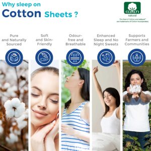 Pure Full Size Cotton Bed Sheets Set (Full Size,1000 Thread Count) Ivory Bedding Pillow Cases (4 Pc) Cotton Sheets Full Size Bed- Sateen Sheets - 16 in Deep Pocket Full Sheets