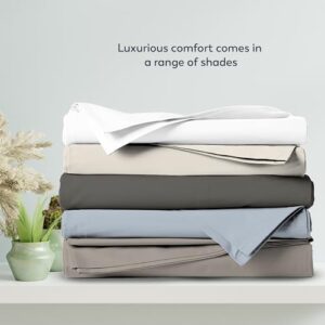 AIREOLUX 500TC Ivory 100% Tencel Lyocell Sheets Full, 4Pc Ultra Silky & Soft Sateen Sheet Set (1 Flat, 1 Fitted Sheet, 2 Pillowcases) with Deep Pocket for Full Size Bed, Ivory