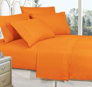 celine linen best, softest, coziest bed sheets ever! 1800 premier hotel quality wrinkle-resistant 4-piece sheet set with deep pockets, full vibrant orange