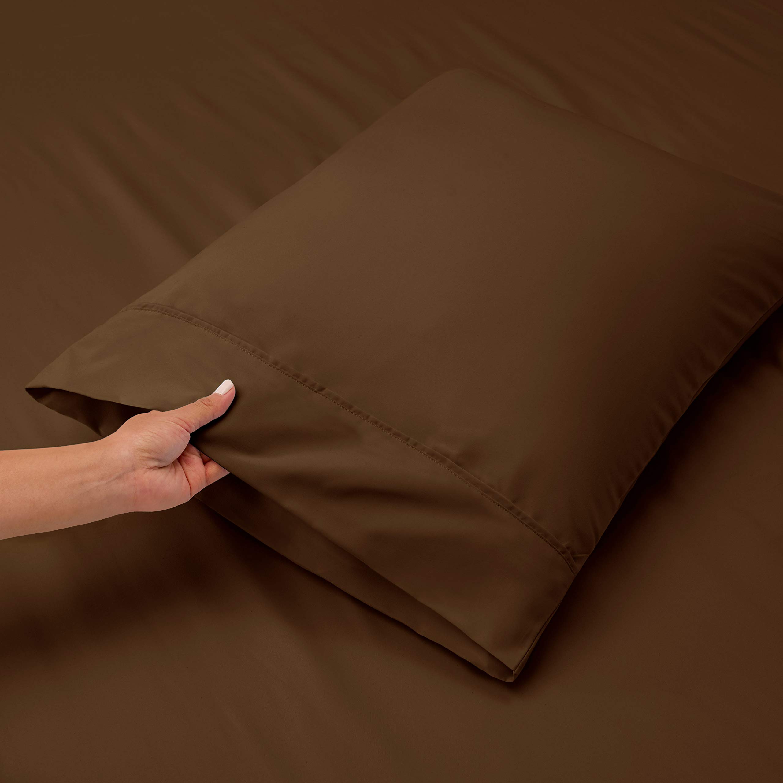 Nestl Extra Deep Pocket Sheets - Fits Mattress 18-24 Inches Deep, Extra Deep Pocket Full Size Sheets Sets, 4 Piece Full Size Sheets, Full Sheets Deep Pocket, Chocolate Brown Sheets