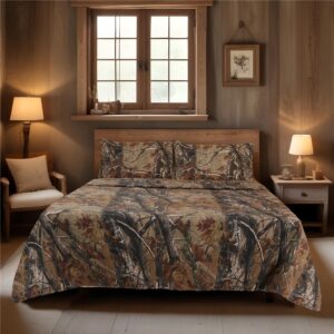 Realtree All Purpose Camo Bedding Full Sheet Set 4 Piece Polycotton Rustic Farmhouse Bedding for Lodge, Cabin & Hunting Bed Set – Perfect for Outdoor Camouflage Bedroom - (54"x 75”)