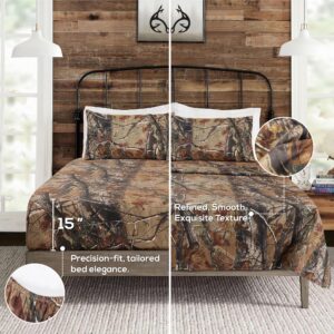 Realtree All Purpose Camo Bedding Full Sheet Set 4 Piece Polycotton Rustic Farmhouse Bedding for Lodge, Cabin & Hunting Bed Set – Perfect for Outdoor Camouflage Bedroom - (54"x 75”)