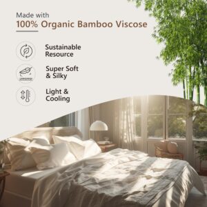 BELLE TERRE Luxury 100% Viscose Derived from Bamboo Sheets Full Size Set - Organic, Super Soft Sheets - Full Size Set with Top and Fitted Sheet, 2 Pillowcases - Cooling Sheets for Hot Sleepers