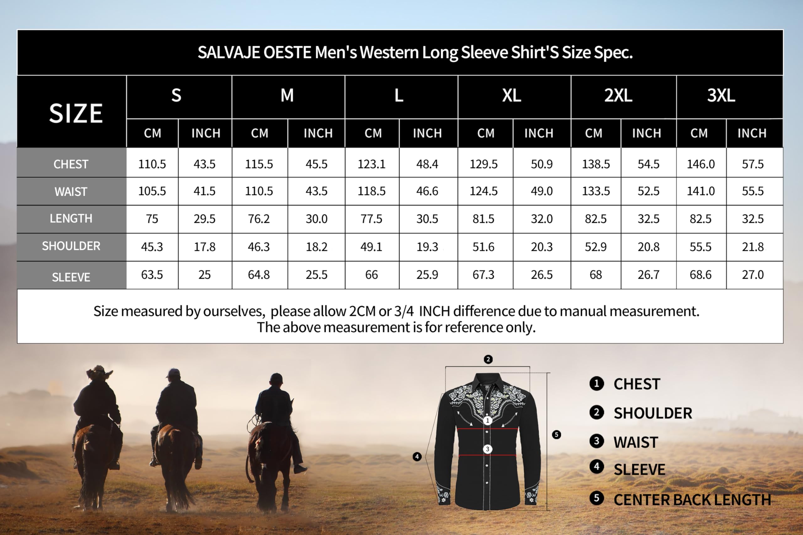 SALVAJE OESTE Western Embroidered Cowboy Shirts for Men, Casual Button Down Long Sleeve Shirt Floral Design Retro Shirt Khaki