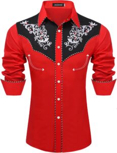 jozorro men western shirts rhinestone cowboy shirt camisas vaqueras para hombres elegantes para fiesta 50s rockabilly shirt