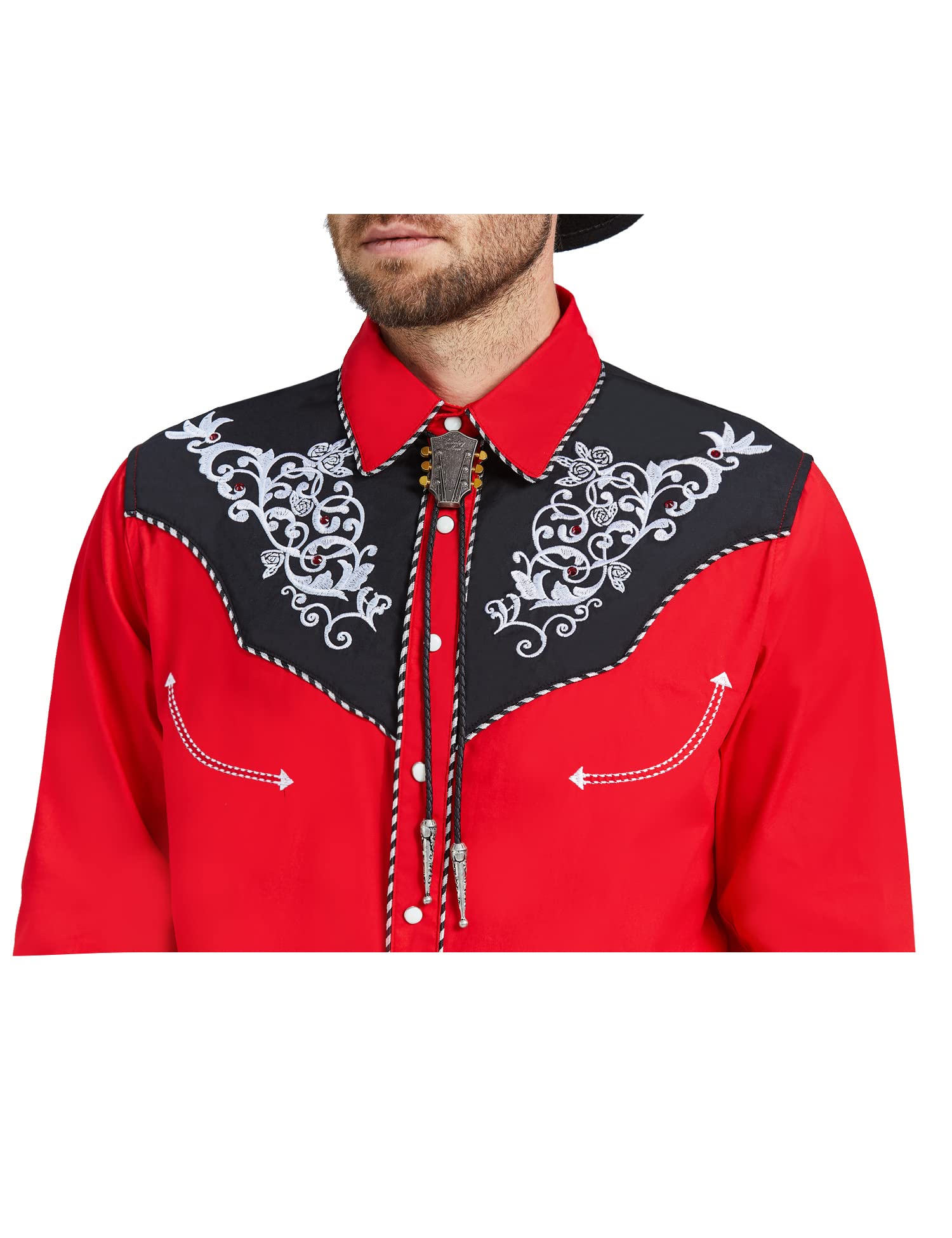 JoZorro Men Western Shirts Rhinestone Cowboy Shirt Camisas Vaqueras Para Hombres Elegantes Para Fiesta 50s Rockabilly Shirt