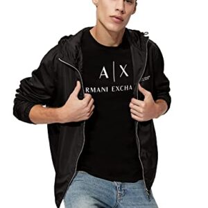 A|X ARMANI EXCHANGE mens Classic Crew Logo Tee T Shirt, Black, X-Large US