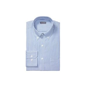 van heusen mens regular fit pinpoint stripe dress shirts, blue, 16.5 neck 34 -35 sleeve large us