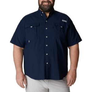 Columbia Men's Bahama II UPF 30 Short Sleeve PFG Fishing Shirt, Collegiate Navy, Large