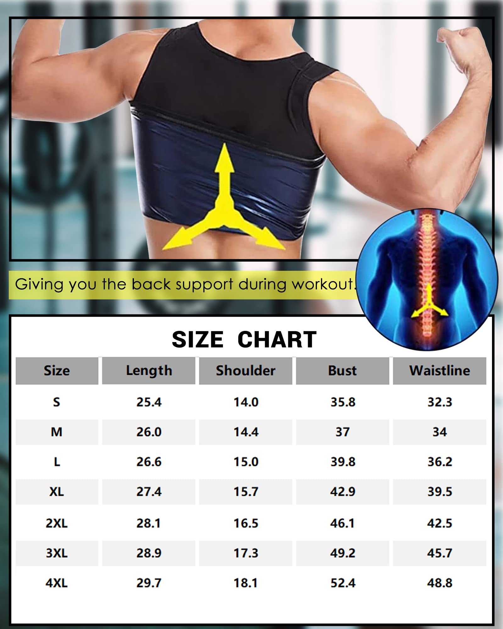 CGTFY Gynecomastia Compression Shirts Men Tank Top Sauna Sweat Shirts,Slimming Body Shaper Vest for Men Blue