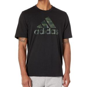 adidas Men's Essentials Camouflage Printed Tee, Black, Small