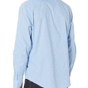 Nautica Men's Classic Fit Gingham Stretch Cotton Shirt, Light French Blue