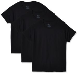 hanes ultimate mens control crew neck - multiple packs available undershirts, black 3 pack, small us