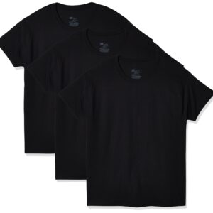 Hanes Ultimate mens Control Crew Neck - Multiple Packs Available undershirts, Black 3 Pack, Small US