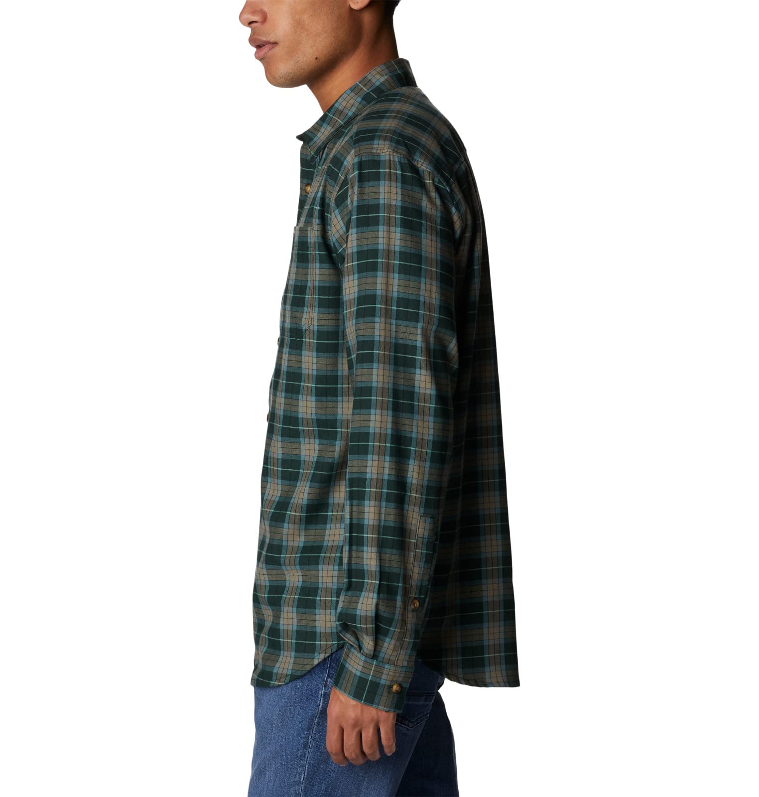 Columbia Men's Vapor Ridge III Long Sleeve Shirt, Spruce Balanced Tartan, X-Large