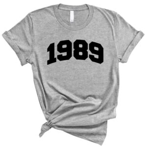 TeesAndTankYou College Style 1989 Shirt Unisex Medium Grey