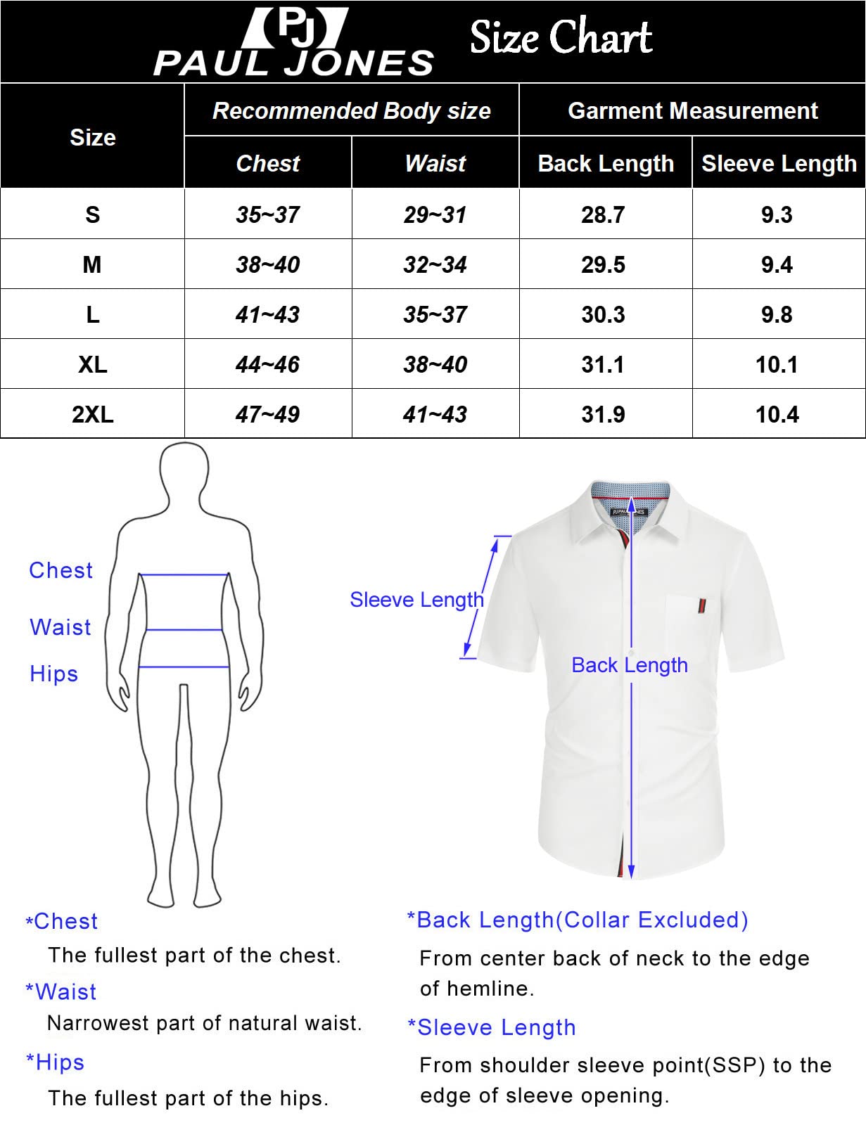 PJ PAUL JONES Men's Business Dress Shirts Short Sleeve Muscle Fit Casual Activewear Button-Down Dress Shirts Dark Blue S