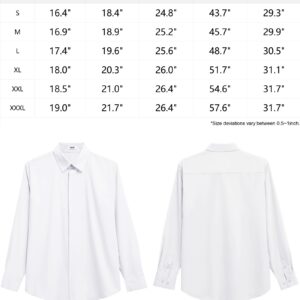 COOFANDY Men's Dress Shirts Soft Stretchy Formal Stylish Shirt Normal Classic Spread Collar Regular Fit Button-Down Tuckless Shirt Camisa De Vestir Para Hombre White 3XL XXXL