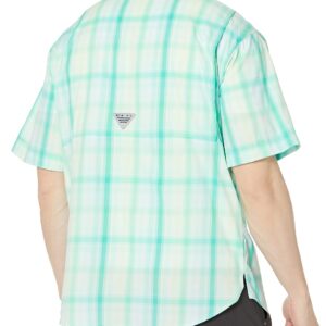 Columbia Men's Standard Super Tamiami Short Sleeve Shirt, Key West Blur Check, Medium