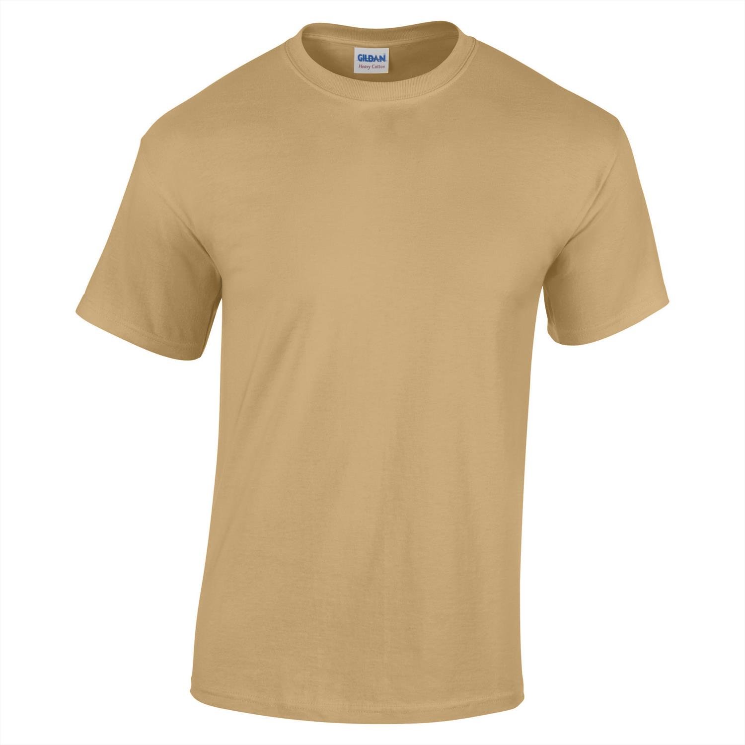 Gildan Men's Heavy Taped Neck Comfort Jersey T-Shirt, Old Gold, Large