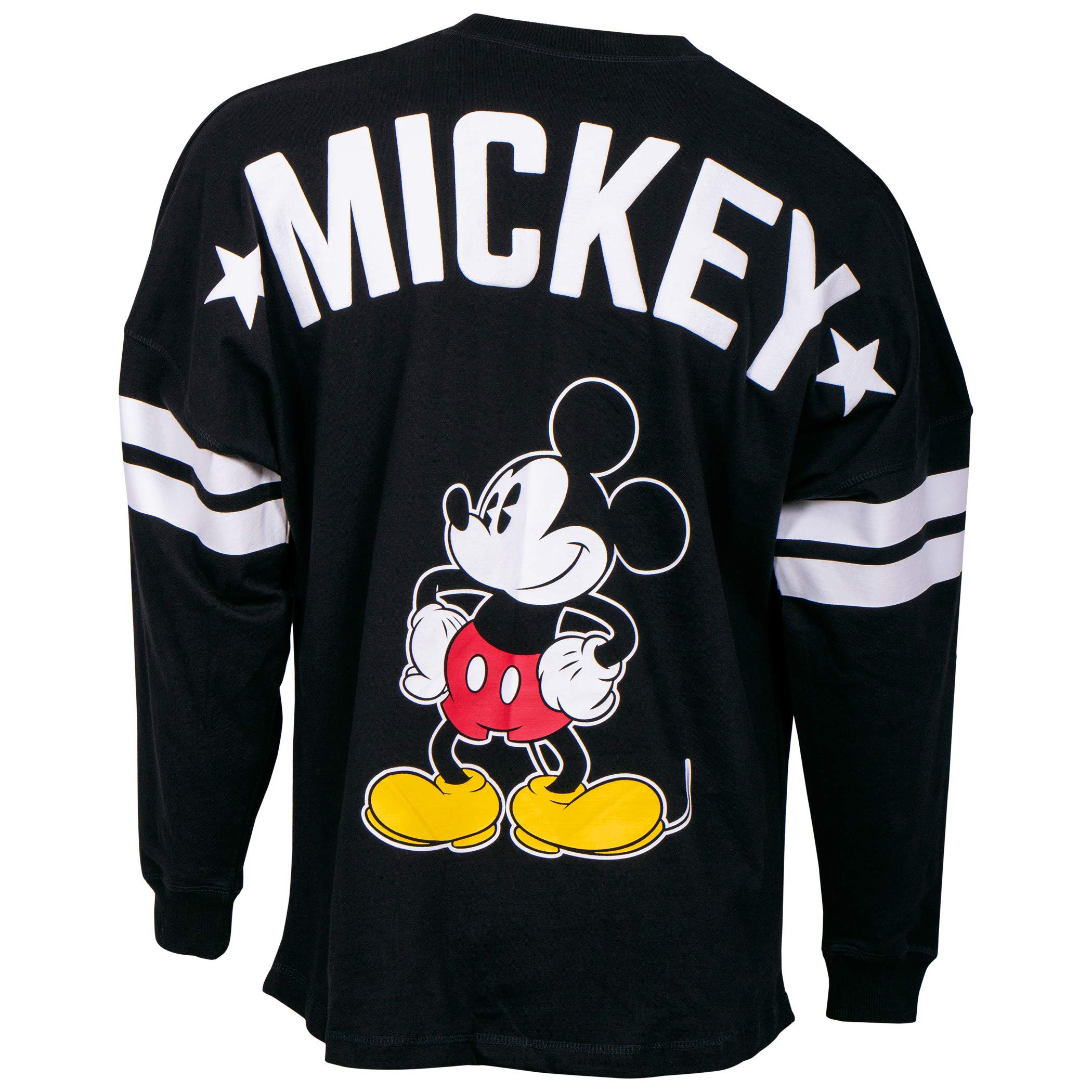 Disney Mickey Mouse Striped Sleeve Black Long Sleeve Shirt Large