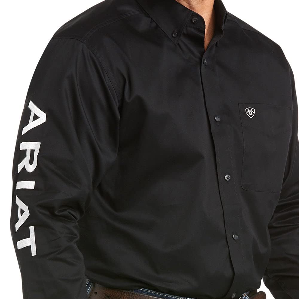 Ariat Male Team Logo Twill Classic Fit Shirt Black/White X-Large