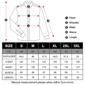 DiBanGu Men's Teal Satin Dress Shirts Casual Silk Casual Dance Party Shirt for Men Wrinkle Free Tuxedo Shirt