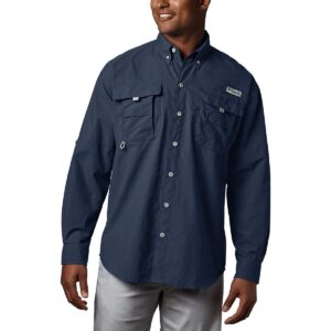 columbia men’s pfg bahama™ ii long sleeve shirt, collegiate navy, small