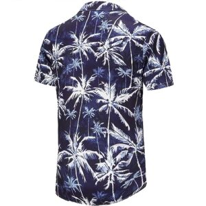 KYKU Mens Summer Shirts Soft Hawaiian Shirt Button Down, Palm Tree Blue, Medium