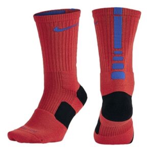 nike elite basketball crew light crimson/hyper cobalt/hyper cobalt lg (men's shoe 8-12, women's shoe 10-13)